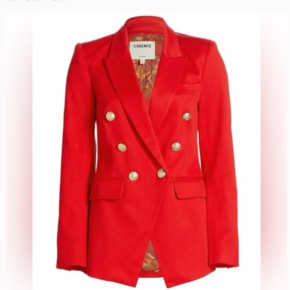 New $895 L'AGENCE Red  Blazer with Tailored Silhouette size 00 - Picture 1 of 16